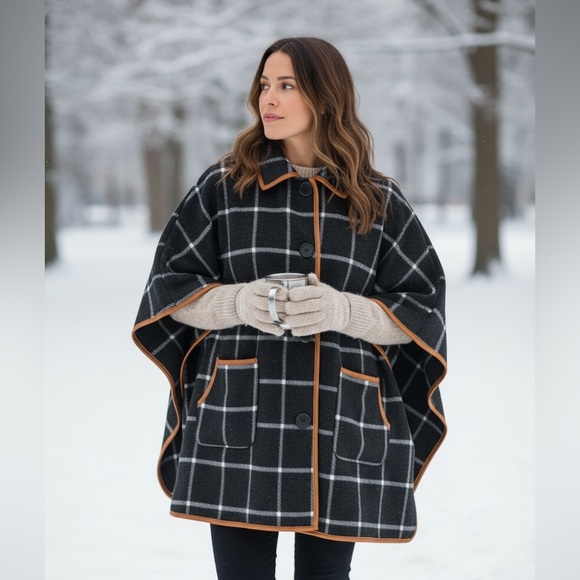 Moda Black Plaid Fleece Parka - Picture 4 of 4